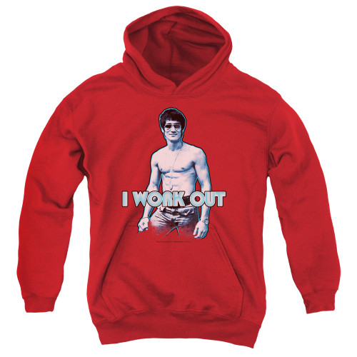 Image for Bruce Lee Youth Hoodie - Lee Works Out