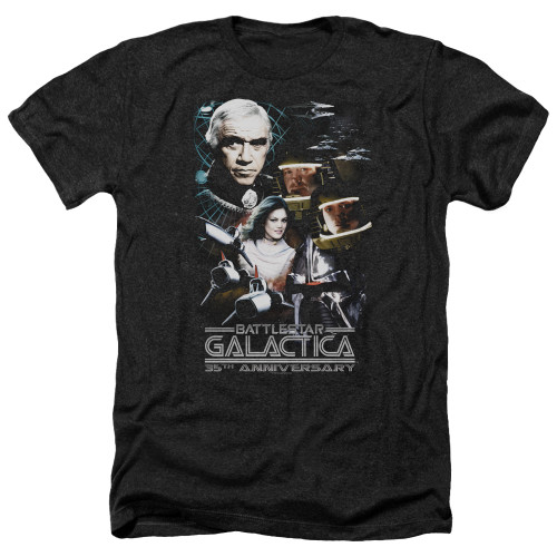 Image for Battlestar Galactica Heather T-Shirt - 35th Anniversary Collage