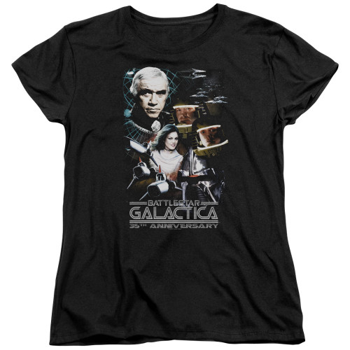 Image for Battlestar Galactica Womans T-Shirt - 35th Anniversary Collage