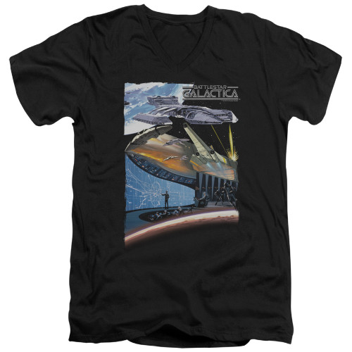 Image for Battlestar Galactica V Neck T-Shirt - Concept Art