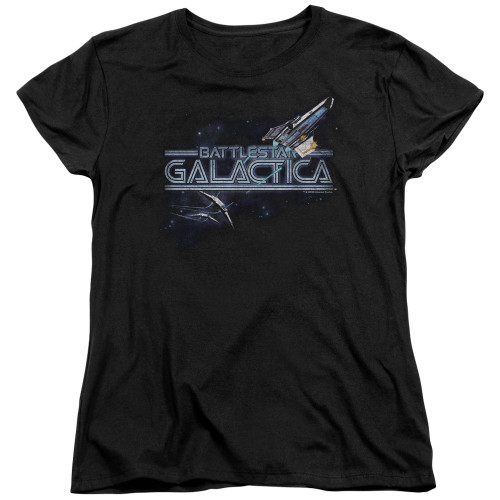 Image for Battlestar Galactica Womans T-Shirt - Cylon Pursuit