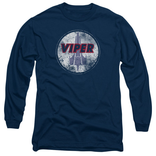 Image for Battlestar Galactica Long Sleeve Shirt - War Torn Viper Logo