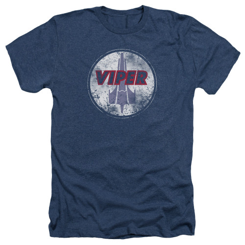 Image for Battlestar Galactica Heather T-Shirt - War Torn Viper Logo