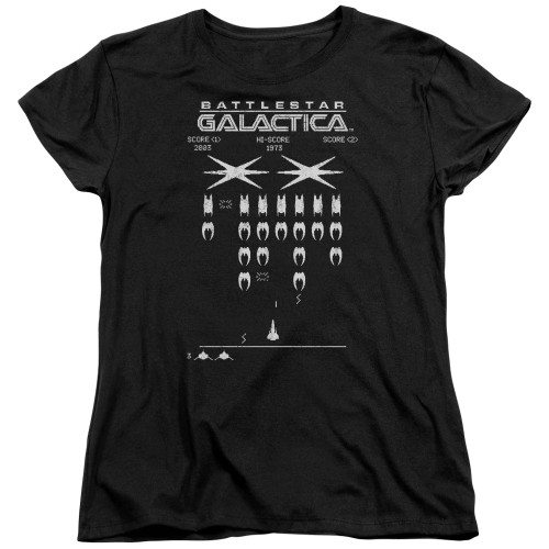 Image for Battlestar Galactica Womans T-Shirt - Galactic Invaders
