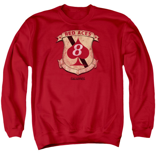 Image for Battlestar Galactica Crewneck - Red Aces Badge