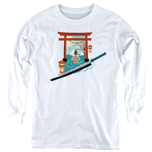 Image for Anime Youth Long Sleeve T-Shirt - Tori Gate With Sword