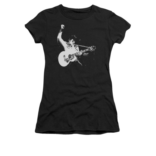 Elvis Girls T-Shirt - Black & White Guitarman