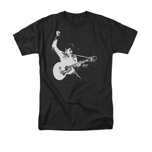 Elvis T-Shirt - Black & White Guitarman