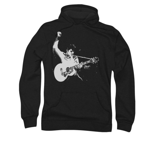 Elvis Hoodie - Black & White Guitarman