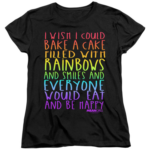 Image for Mean Girls Womans T-Shirt - Rainbows and Cake