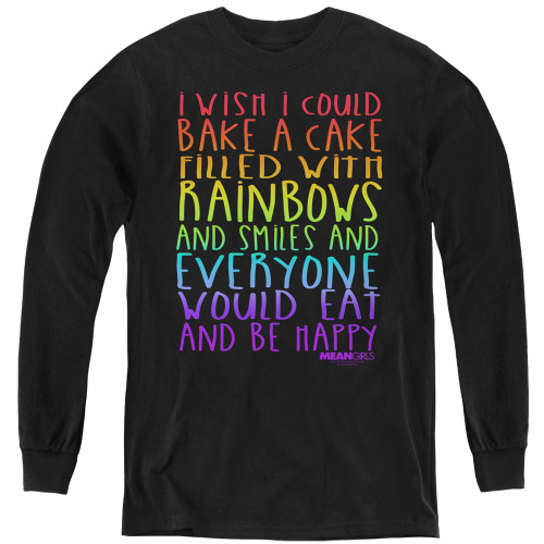 Image for Mean Girls Youth Long Sleeve T-Shirt - Rainbows and Cake