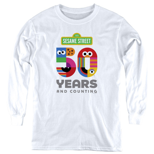 Image for Sesame Street Youth Long Sleeve T-Shirt - 50 Years Logo