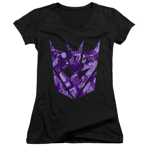 Image for Transformers Girls V Neck T-Shirt - Tonal Decepticon
