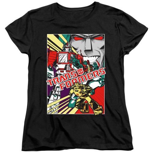 Image for Transformers Woman's T-Shirt - Comic Poster