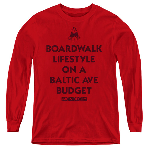 Image for Monopoly Youth Long Sleeve T-Shirt - Lifestyle versus Budget
