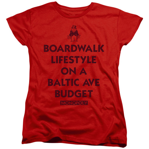 Image for Monopoly Woman's T-Shirt - Lifestyle versus Budget