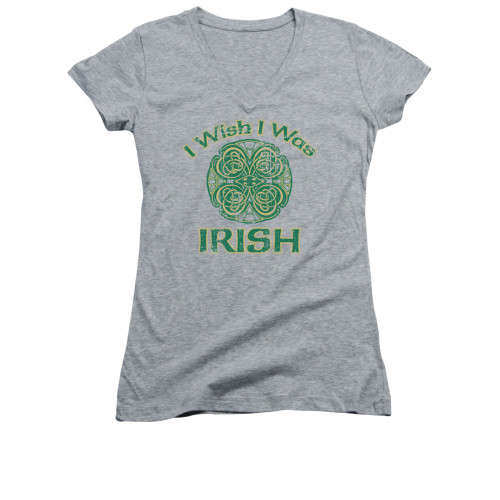 Saint Patricks Day Girls V Neck T-Shirt - Irish Wish
