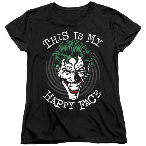 Image for Batman Womans T-Shirt - Joker Maniacal Spiral