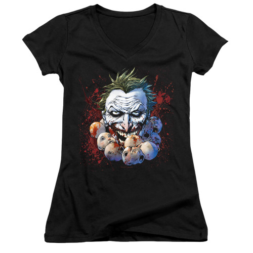 Image for Batman Girls V Neck T-Shirt - Joker Doll Heads