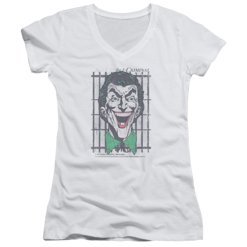 Image for Batman Girls V Neck T-Shirt - Joker Criminal