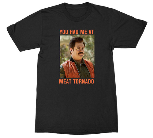 Image for Parks & Rec Ron Swanson You Had Me At Meat Tornado T-Shirt