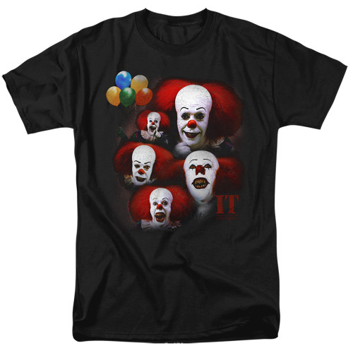 Image for It T-Shirt - 1990 Many Faces of Pennywise