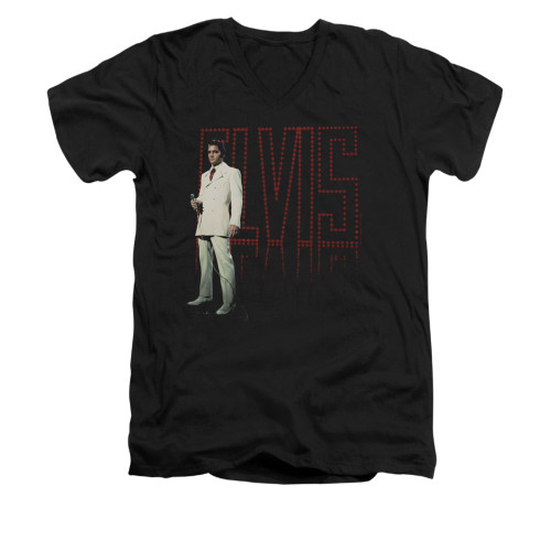 Elvis V-Neck T-Shirt White Suit