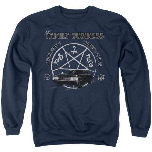 Image for Supernatural Crewneck - Saving People and Hunting