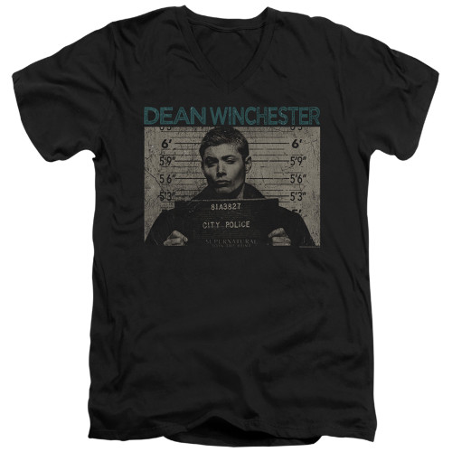 Image for Supernatural V Neck T-Shirt - Dean Mug Shot