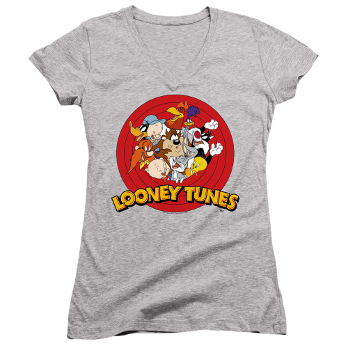 Image for Looney Tunes Girls V Neck T-Shirt - Group Logo