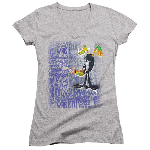 Image for Looney Tunes Girls V Neck T-Shirt - Graffiti Duck