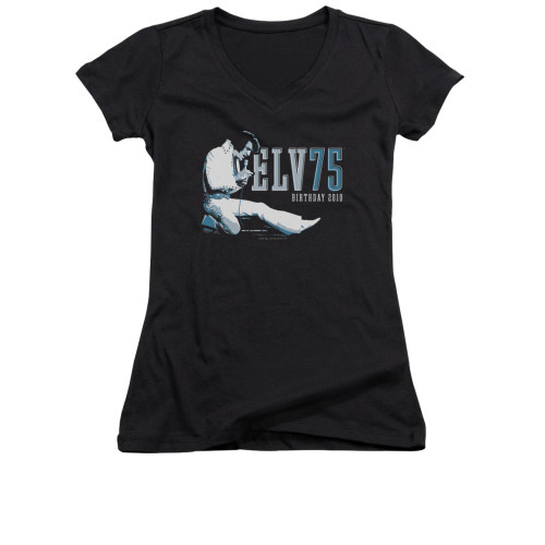 Elvis Girls V Neck T-Shirt - 75 Logo