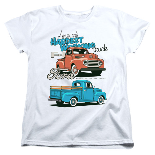 Image for Ford Womans T-Shirt - Hardest Working Trucks