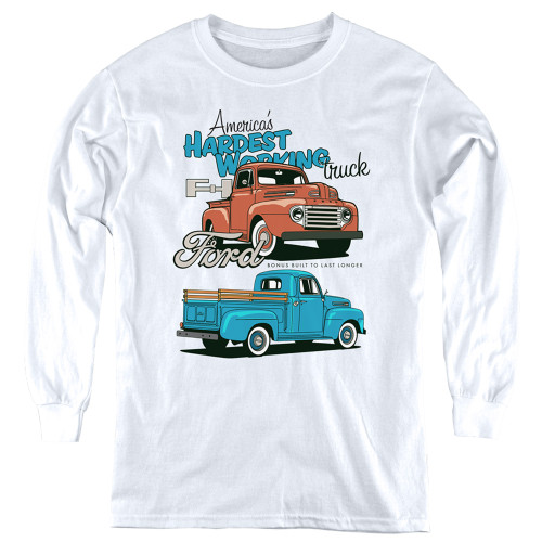 Image for Ford Youth Long Sleeve T-Shirt - Hardest Working Trucks