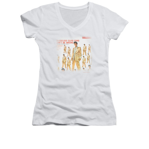 Elvis Girls V Neck T-Shirt - 50 Million Fans