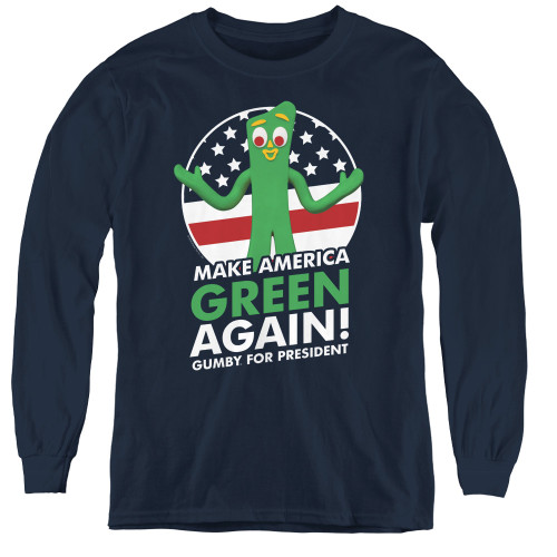 Image for Gumby Youth Long Sleeve T-Shirt - Gumby for President