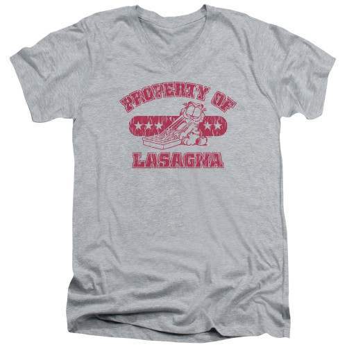 Image for Garfield V Neck T-Shirt - Property of Lasagna