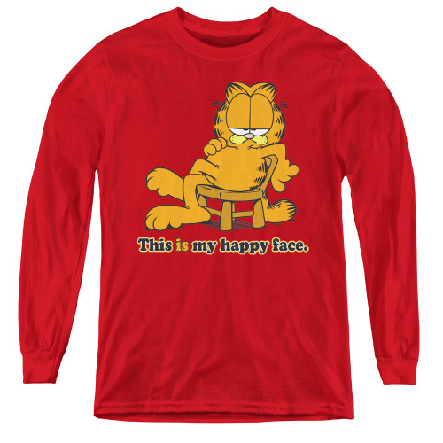 Image for Garfield Youth Long Sleeve T-Shirt - Happy Face