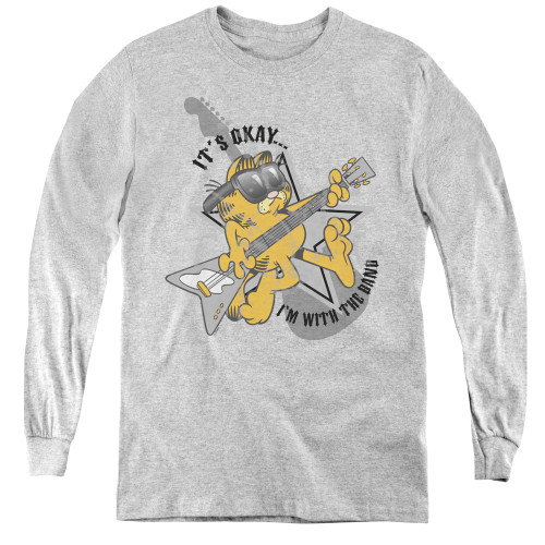 Image for Garfield Youth Long Sleeve T-Shirt - I'm With the Band