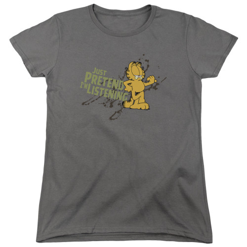 Image for Garfield Womans T-Shirt - Just Pretend I'm Listening