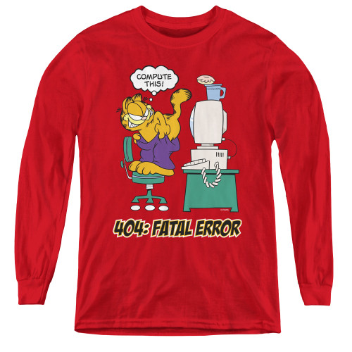 Image for Garfield Youth Long Sleeve T-Shirt - Compute This