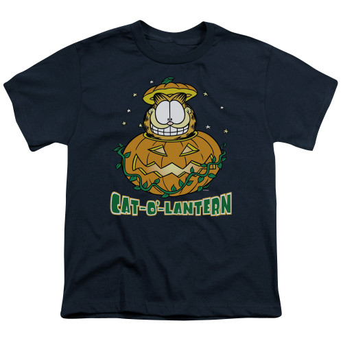 Image for Garfield Youth T-Shirt - Cat O Lantern