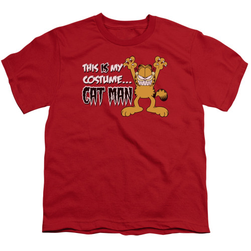 Image for Garfield Youth T-Shirt - Cat Man