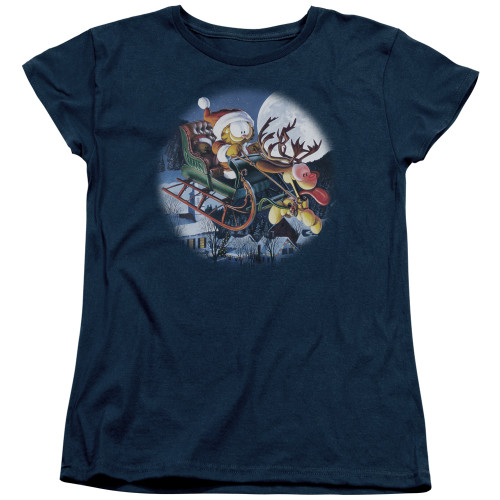 Image for Garfield Womans T-Shirt - Moonlight Ride