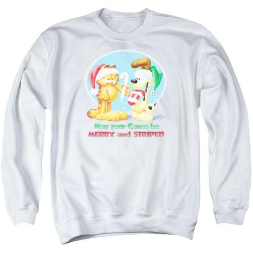 Image for Garfield Crewneck - Merry and Striped