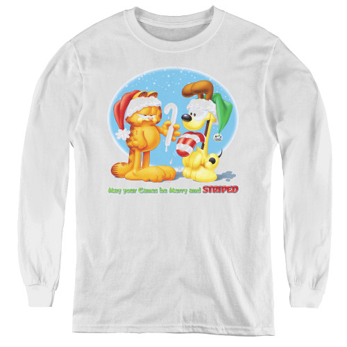 Image for Garfield Youth Long Sleeve T-Shirt - Merry and Striped