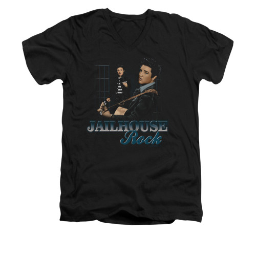 Elvis V-Neck T-Shirt Jailhouse Rock n Roll