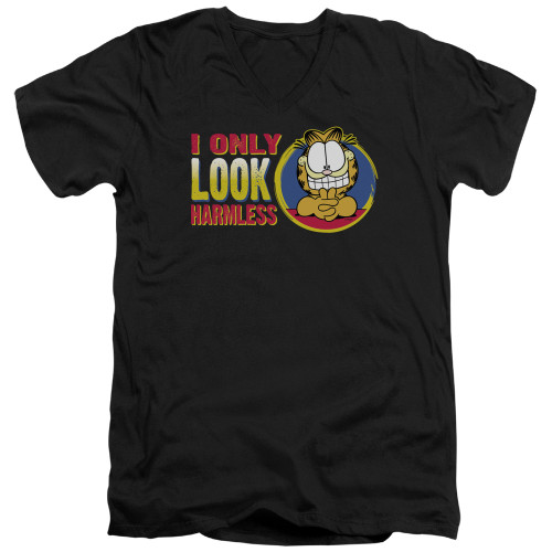 Image for Garfield V Neck T-Shirt - I Only Look Harmless