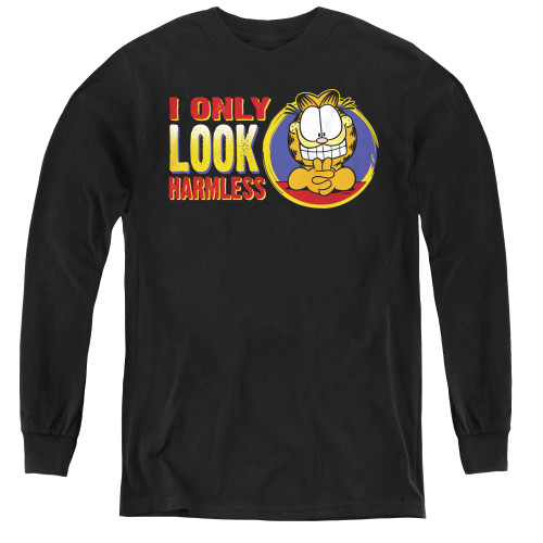 Image for Garfield Youth Long Sleeve T-Shirt - I Only Look Harmless