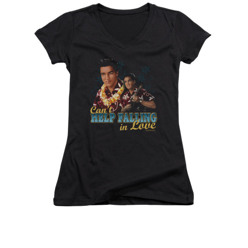 Elvis Girls V Neck T-Shirt - Can't Help Falling